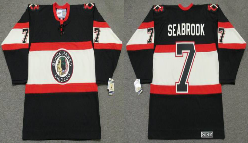 2019 Men Chicago Blackhawks 7 Seabrook black CCM NHL jerseys